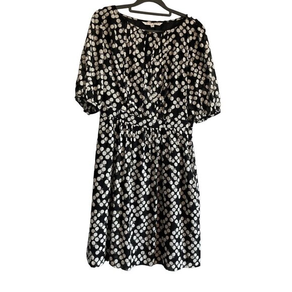 Trina Turk St. Petersburg Silk Dress Black with White Polka Dots NO Belt Size 6 - Picture 2 of 12